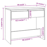 Console Table Sonoma Oak 89x41x76.5 cm Steel 809569