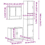 ZNTS 3 Piece Bathroom Furniture Set Black Engineered Wood 3301095