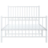 Metal Bed Frame without Mattress with Footboard White 100x200cm 350944