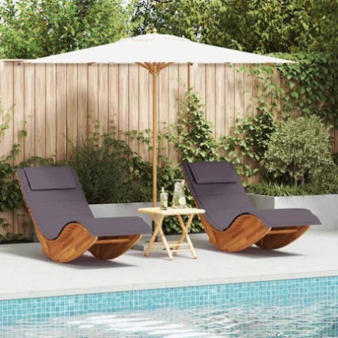 Sun Lounger 2 pcs Brown 60 x 154 x 74cm Solid Acacia wood 3329135