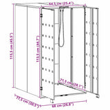 Wheelie Bin Storage with Gas Lift-up Lid for 240L Bin Silver 42018689
