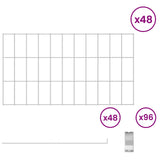 Garden Fence with Stakes 48 pcs 55 x 30 cm Mesh Silver 42042957