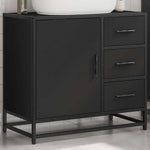 ZNTS Bathroom Sink Cabinet Black 65x33x60 cm Engineered Wood 849274