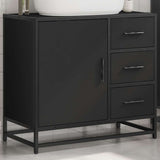 ZNTS Bathroom Sink Cabinet Black 65x33x60 cm Engineered Wood 849274