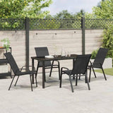 Garden Dining Set 5 pcs Black Powder-coated Steel 3379116