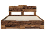 Bed Frame with Headboard Old Wood 135 x 190 cm Engineered Wood 3413209