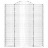 Arched Gabion Baskets 3 pcs 200x30x220/240 cm Galvanised Iron 3146237