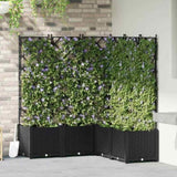 Garden Planter 5 pcs Black 120 x 120 x 143 cm Plastic 42002843