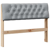 Upholstered Headboard Light Grey 100 cm Solid Pine Wood 879189