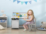 Kids Table and Chair Set w/ Whiteboard - Grey T3398P347716