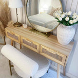 Console Table Brown 105x30x75 cm Solid Wood Pine&Natural Rattan 345629
