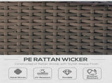 Rattan Sofa, 2 Seater Garden Furniture with Soft Padded Cushion and Armrests, Wicker Garden Loveseat T3398P314702