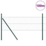 Fence with Posts Green 0.5 x 100 m PVC-coated steel 3352735