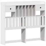 Bookcase Bed without Mattress White 135x190 cm Double Solid Wood Pine 3323153