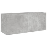 TV Wall Cabinet with LED Lights Concrete Grey 100x35x41 cm 837326