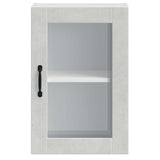 Kitchen Wall Cabinet with Glass Door Porto Concrete Grey 854011