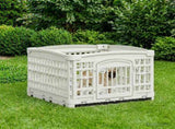 4 Panel Dog Playpen 122 x 106.5 x 82 cm Plastic White Foldable 42027215