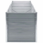 Garden Raised Bed Galvanised Steel 240x80x77 cm Grey 44840