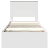 Bed Frame with Drawer White 90 x 200 cm Engineer Wood 3411152