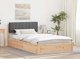 Bed Frame with Upholstered Headboard Dark Grey 100 x 200 cm 877790