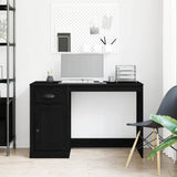 Desk with Drawer Black Oak 50 x 115 x 75 cm Engineered Wood 862824