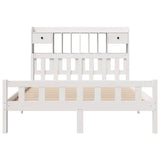 Bookcase Bed without Mattress White 150x200 cm King Size Solid Wood Pine 3322175