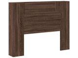 Storage Headboard with LED Brown Oak Engineered Wood 3418650
