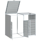 Wheelie Bin Storage for Double Bins Grey 144x81x113 cm Steel 4006176