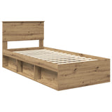 Bed Frame Artisian Oak 90 x 190 cm Engineered wood 3407930