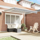 Automatic Retractable Awning Anthracite&White 300x250 cm 3215780