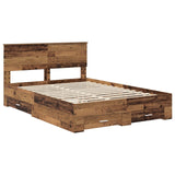 Bed Frame with Headboard Old Wood 140 x 190 cm Engineered Wood 3408261