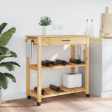ZNTS Kitchen Trolley MONZA 84x40x90 cm Solid Wood Pine 376100