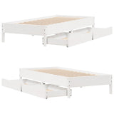 Bed Frame without Mattress White 90x200 cm Solid Wood Pine 3301720