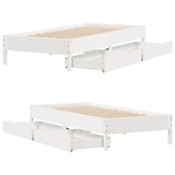 Bed Frame without Mattress White 90x200 cm Solid Wood Pine 3301720