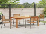Garden Dining Set 5 pcs Grey Solid Acacia Wood 3365518