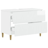 Bathroom Sink Cabinet ARNHEM High Gloss White 82 x 41x 59 cm 896579