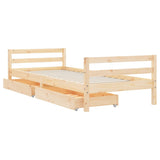 Kids Bed Frame with Drawers 80x200 cm Solid Wood Pine 834435