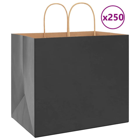 ZNTS Paper Bags 250 pcs with Handles Black 32x22x28 cm 4101652