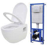 Wall-Hung Toilet with Concealed Cistern Ceramic White 275791