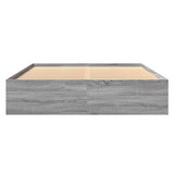 Bed Frame Grey Sonoma Engineered wood, Plywood Double Bed Frame 3295644