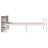 Bookcase Bed without Mattress White 75x190 cm Small Single Solid Wood Pine 3321989