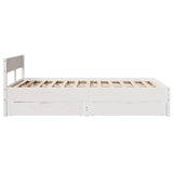 Bed Frame without Mattress White 135x190 cm Double Solid Wood Pine 3301765