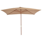 ZNTS Garden Parasol with Wooden Pole 200x300 cm Taupe 44514