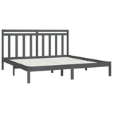 Bed Frame without Mattress Grey 200x200 cm Solid Wood 3105272