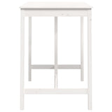 ZNTS Bar Table White 140x80x110 cm Solid Wood Pine 822158