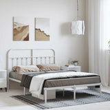 Metal Bed Frame without Mattress with Headboard White 150x200cm 352629