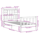 Bookcase Bed without Mattress White 75x190 cm Small Single Solid Wood Pine 3321728