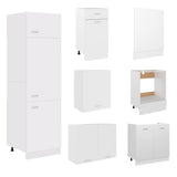 ZNTS 7 Piece Kitchen Cabinet Set White Engineered Wood 3067631