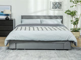 Double Size Ottoman Bed Frame, with Front Drawer - Grey T3398P378115