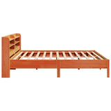 Bed Frame without Mattress Wax Brown 200x200 cm Solid Wood Pine 3306878